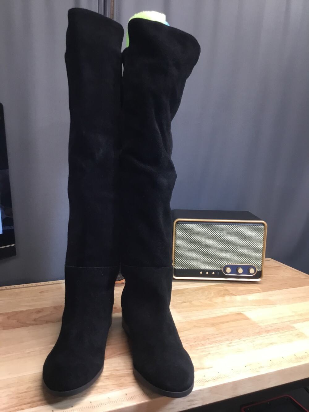 Lucky Brand Calypso Women's 9.5 M Black Suede Over the Knee Boot Riding Boots